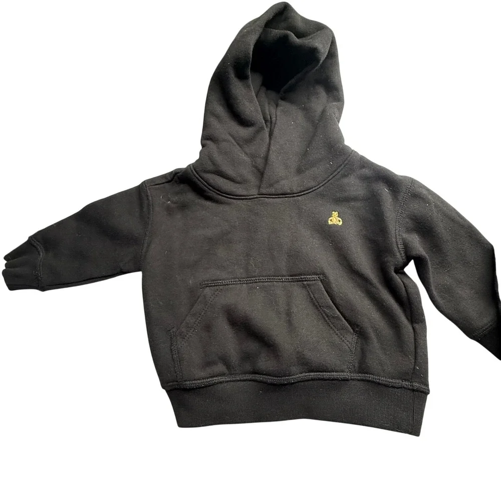 Baby Gap 3 Piece Outfit Set Black Hoodie Joggers Bodysuit 6-12 Months Bear